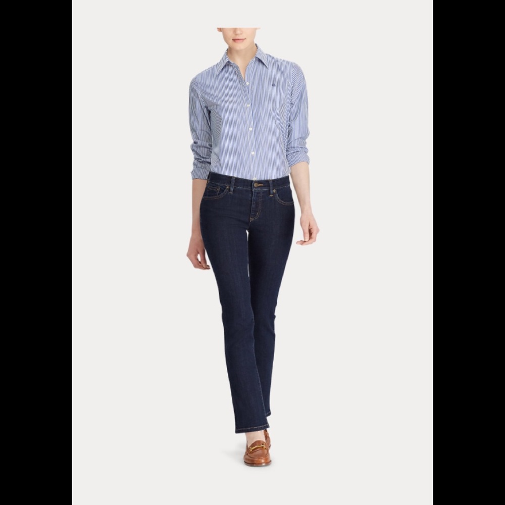 NWT LAUREN RALPH LAUREN  PREMIER STRAIGHT JEAN BSR-JEANS OCEAN BLUE COLOR